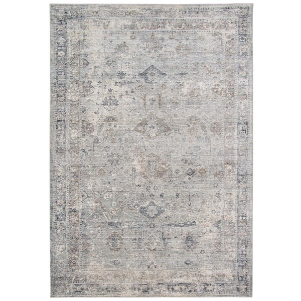 Amer Rugs Fairmont 2 x 3 Slate Bordered Pattern Area Rug for High Traffic Living Room Dining Room Bedroom