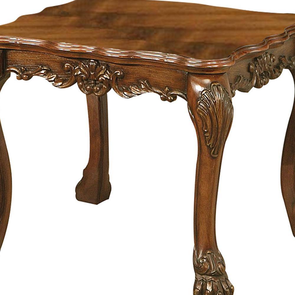 Cherry Oak 28" Traditional Wood and Metal End Table