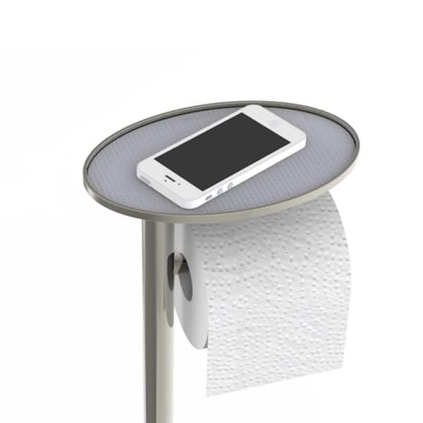 ONFRJFVR alibb-j974 Free Standing Toilet Paper Holder Finish: Silver