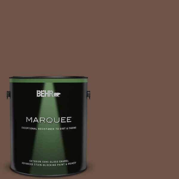 BEHR MARQUEE 1 gal. #MQ2-05A Authentic Brown Semi-Gloss Enamel Exterior Paint & Primer