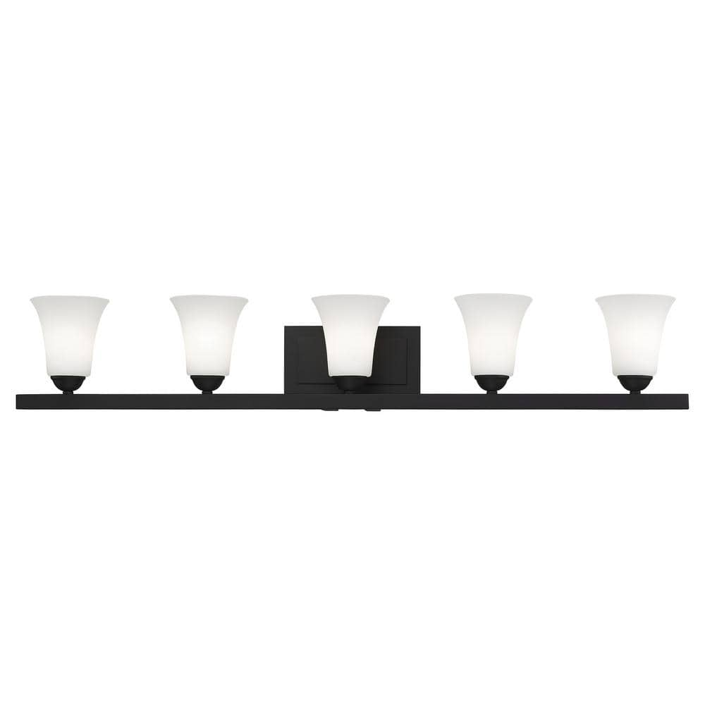 Livex Lighting Ridgedale 5 Light Black Bath Vanity 6485-04 - The Home Depot