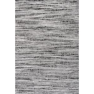 Loom Modern Strie' Black/Gray 3 ft. x 5 ft. Area Rug