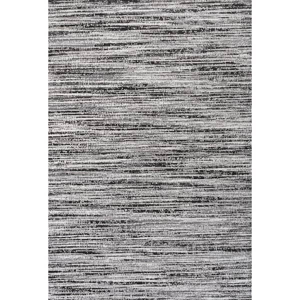 Loom Modern Strie Black/Gray 8 ft. x 10 ft. Area Rug