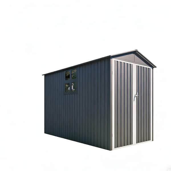 10 ft.x 5.5 ft.Outdoor Gray+White Storage Shed With Window