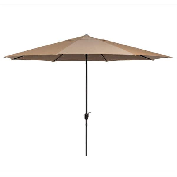 Hanover Montclair 11 ft. Market Patio Umbrella in Tan