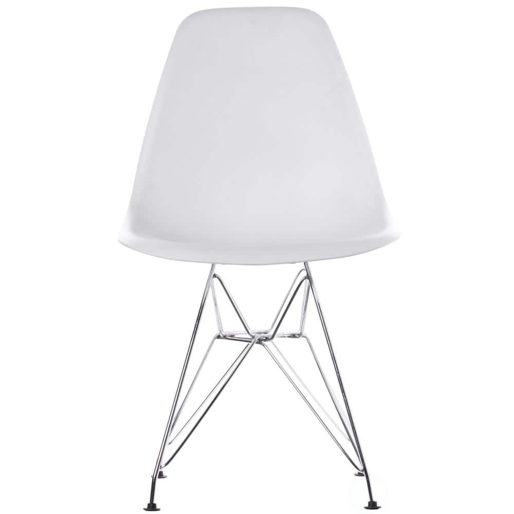 32" High White Plastic Parsons Side Chair
