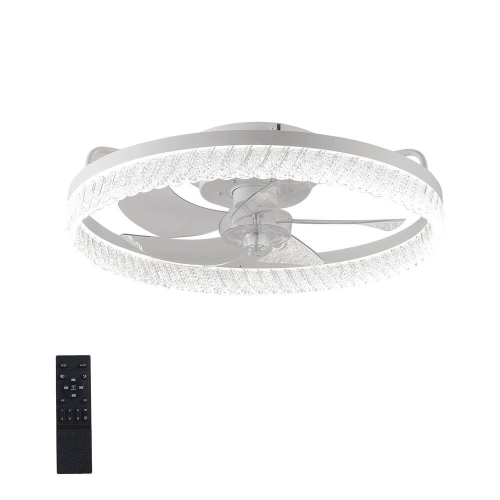 19 in. Smart Indoor White Flush Mount Ceiling Fan with Dimmable Light, APP and Remote Control price history on PriceWatchPro