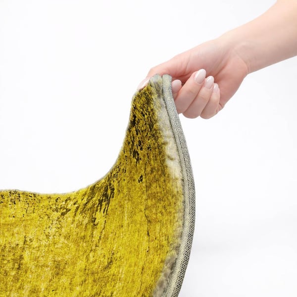 Dream Shag Premium Machine Washable Abstract ADS554 Gold 2 ft. x 3 ft. Accent Rug