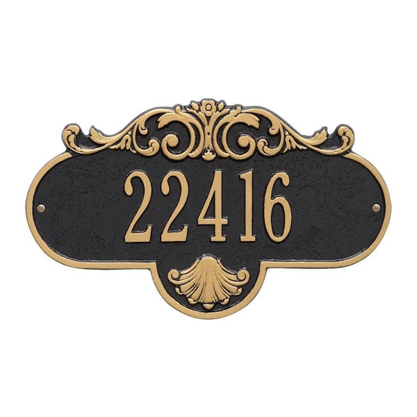 Whitehall Products Oval Rochelle Standard Black/Gold Wall 1-Line Address Plaque