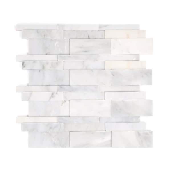 Emser WINTER FROST Winter Frost Natural Stone Marble Crown Tile (1-in x 12-in)
