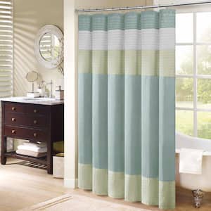Amherst Green 72 in. Faux Silk Shower Curtain