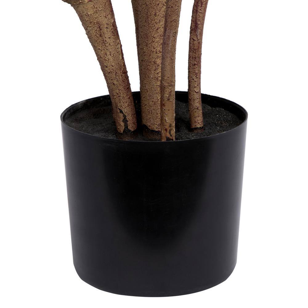 7' Green Potted Artificial Rubber Tree with 148 Leaves