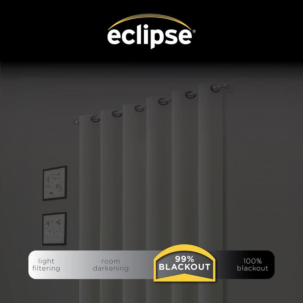 Cohen Thermaback Peacock Textured Solid Polyester 42 in. W x 84 in. L Blackout Single Grommet Top Curtain Panel