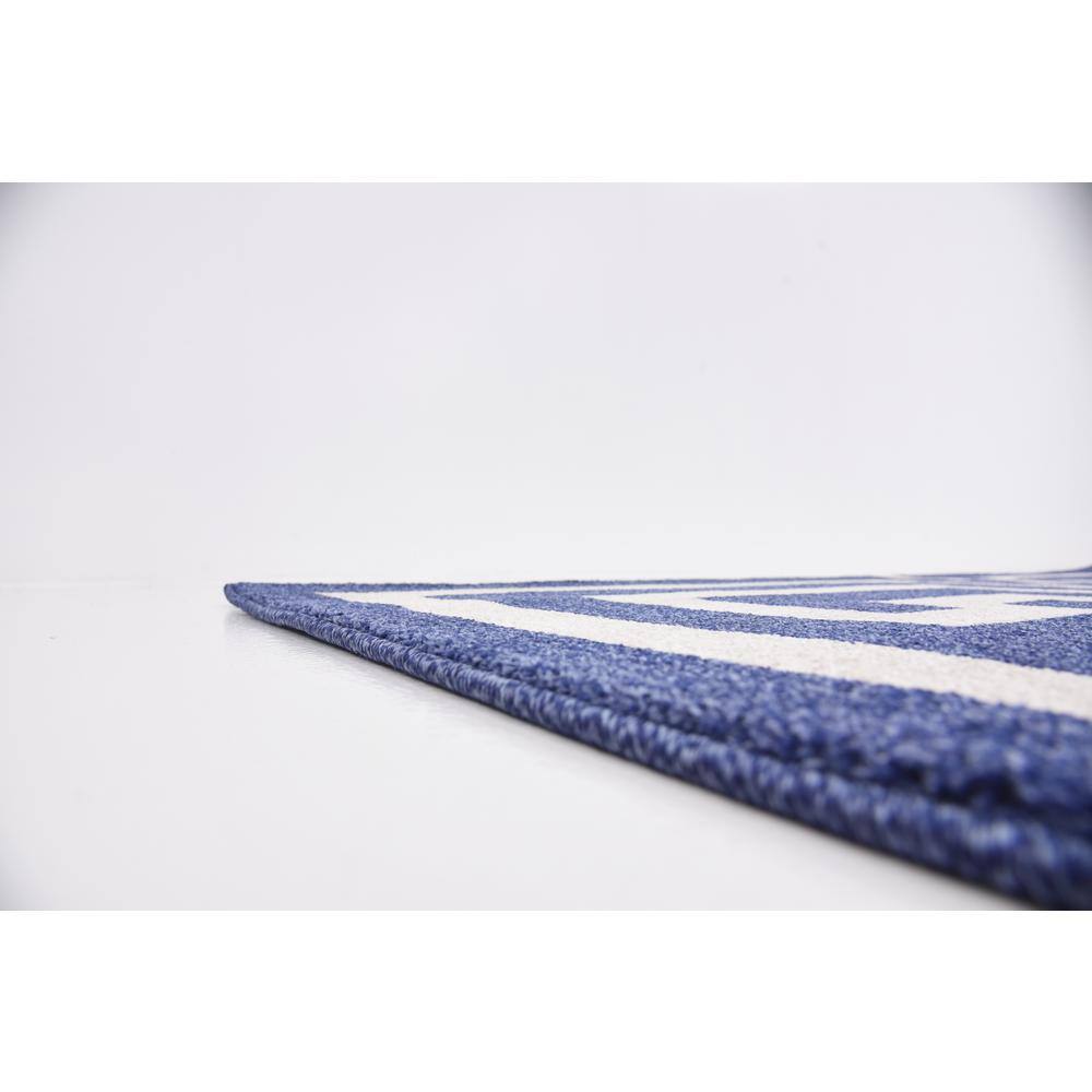 Navy Blue Geometric 6' x 9' Handmade Synthetic Area Rug