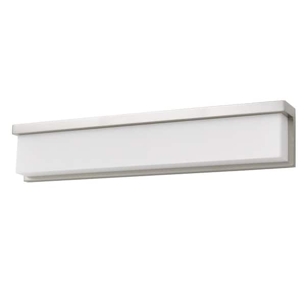 CAL Lighting 26 in. 1-Light Brushed Steel Vanity Light with Acrylic Shade