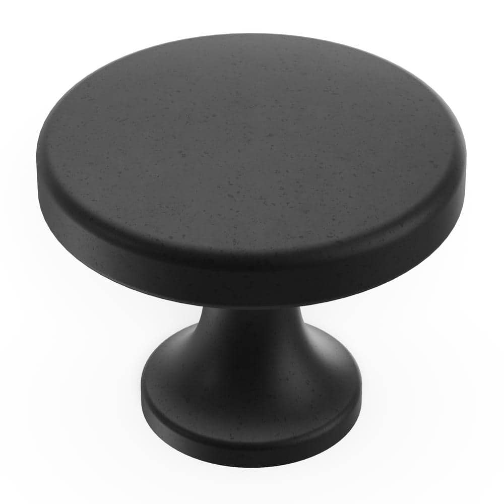Black Iron Round Cabinet Knobs with Mounting Hardware, 10-Pack