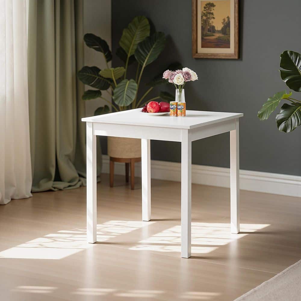 "White Square Small Dining Table 30"", Wood Kitchen Table for 2, Also for Home Office Desk Small Space" price history on PriceWatchPro