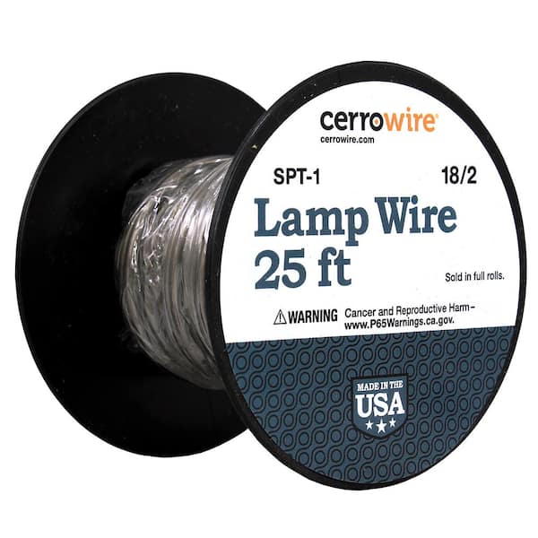 Cerrowire 25 ft. 18/2 Silver Stranded Copper Lamp Wire