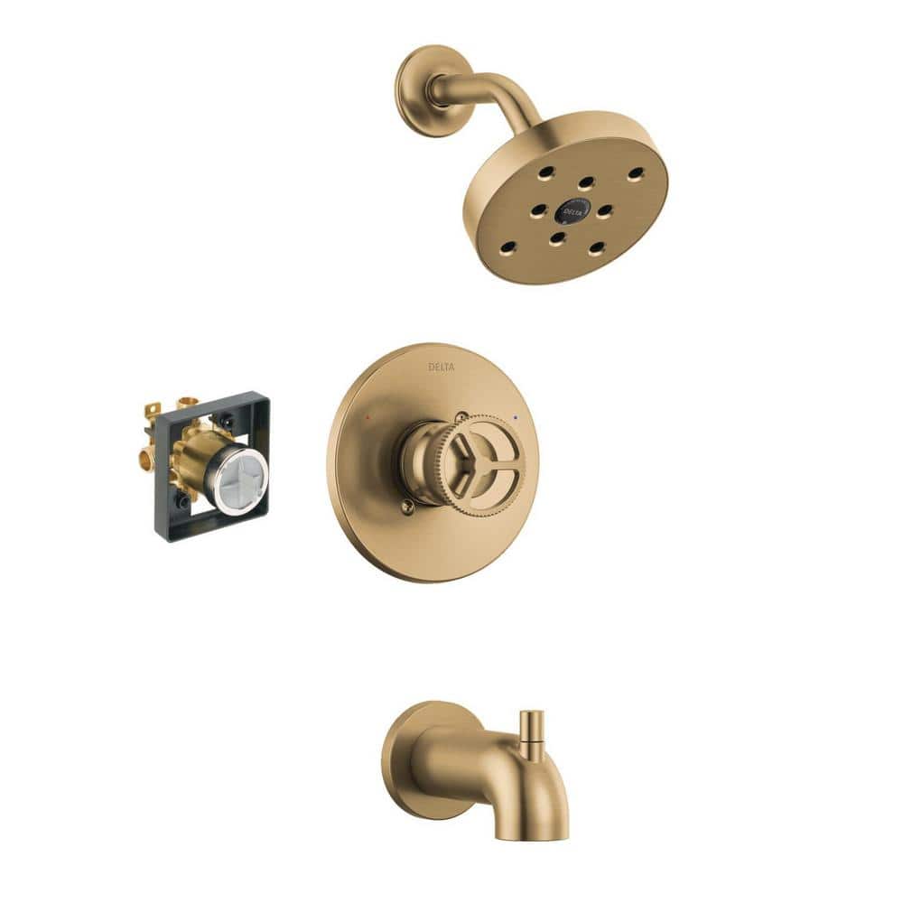 Delta Trinsic SingleHandle 1Spray Tub and Shower Faucet in Champagne Bronze (Valve Included