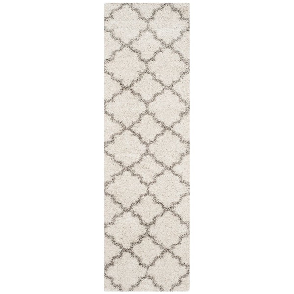 Hudson 2 ft. x 20 ft. Ivory/Gray Geometric Runner Rug
