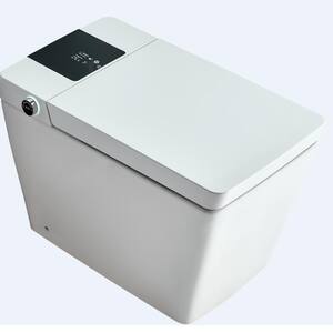 One-Piece 1.32 GPF Dual Flush Square Smart Toilet in White