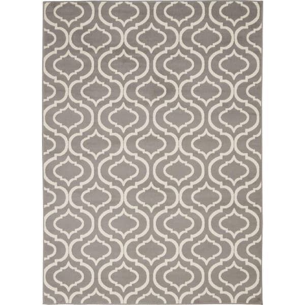 Nourison Jubilant Grey 5 ft. x 7 ft. Moroccan Farmhouse Area Rug