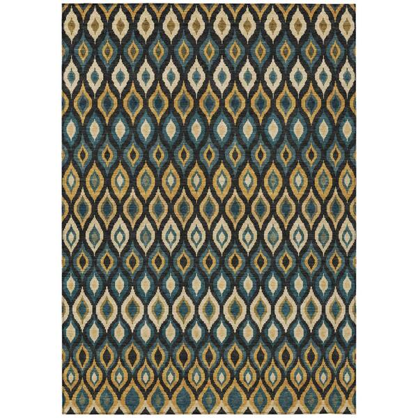 Chantille Machine Washable Indoor/Outdoor Abstract ACN3122 Black 3 ft. x 5 ft. Area Rug