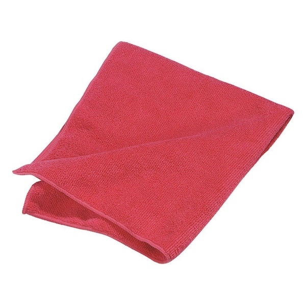 Carlisle 16 in. x 16 in. Microfiber Terry Cleaning Cloth in Red (Case of 12)