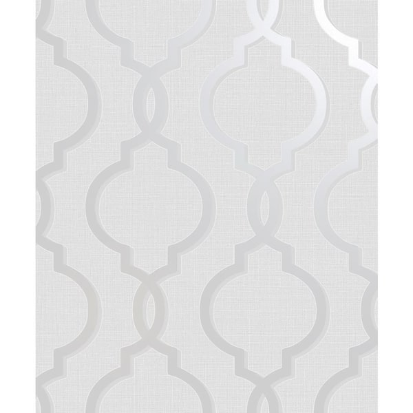 Laticia Trellis Grey Textured Eco-Foam Non-Paasted Wallpaper (Covers 56 sq. ft.)