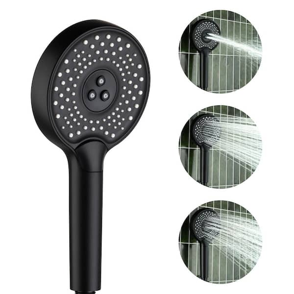 3-Spray Patterns Wall Mount Handheld Shower Head 2.5 GPM in Matte Black