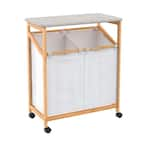 ClosetMaid Bamboo 2-Compartment Laundry Cart With Wheels 10000-02532 ...