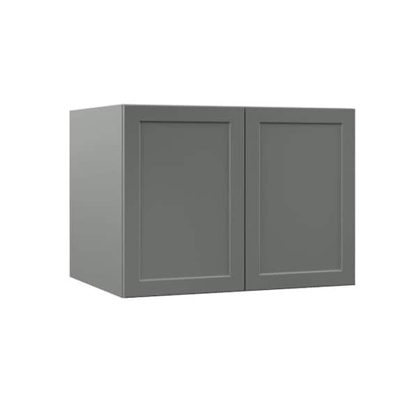 Hampton Bay Designer Series Melvern Storm Gray Shaker Assembled Wall Kitchen Cabinet (33 in. x 24 in. x 24 in.)