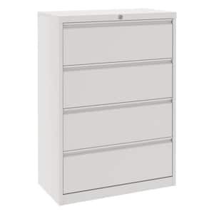 35.55 in. W x 52.75 in. H x 15.86 in. D 4-Drawer Metal Lateral File Garage Storage Freestanding Cabinet in White