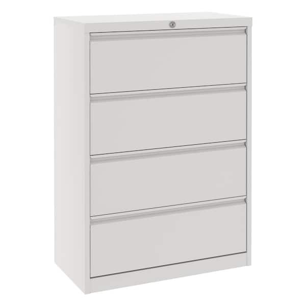 Hephastu 35.55 in. W x 52.75 in. H x 15.86 in. D 4-Drawer Metal Lateral File Garage Storage Freestanding Cabinet in White