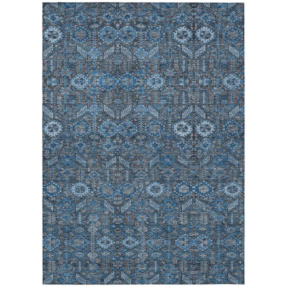 Blue and Black 8 ft. x 10 ft. Woven Floral Rectangle Indoor/Outdoor Area Rug price history on PriceWatchPro