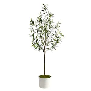 70in. Olive Artificial Tree in White Tin Planter