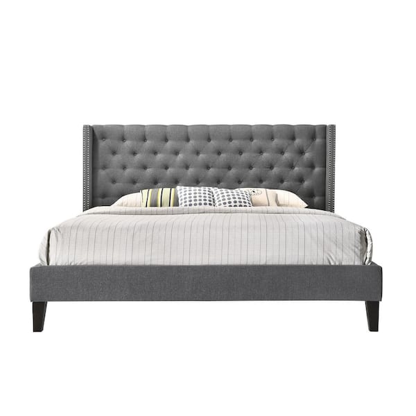 luxeo Pacifica Gray King Upholstered Platform Bed