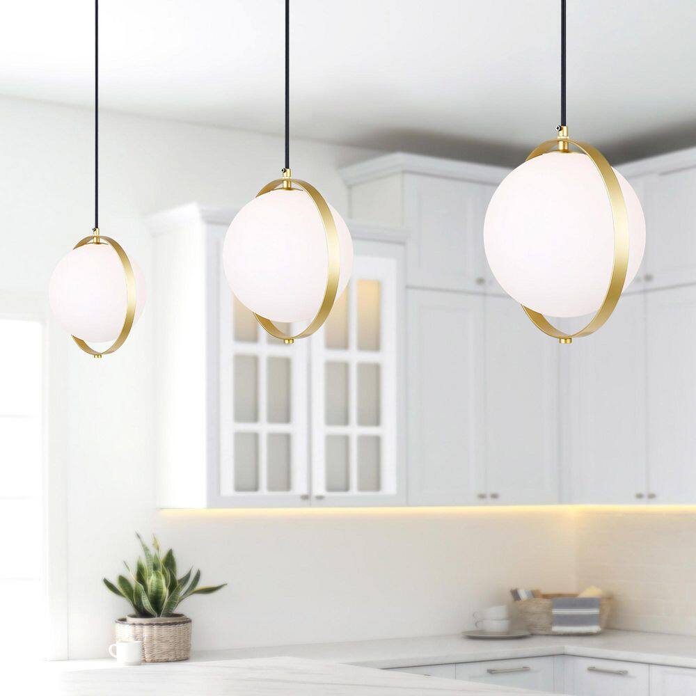 Mini Brass and Glass Globe LED Pendant Light