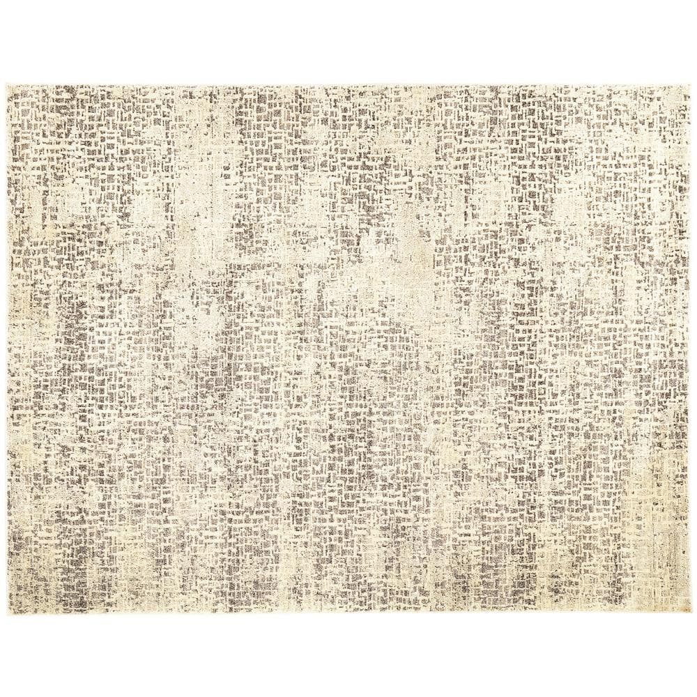 Holliswood 9 ft. x 12 ft. Grey/Cream Abstract Fade Resistant Area Rug