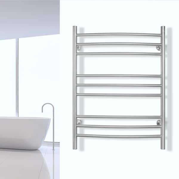 WarmlyYours 32 in. 9-Bars Stainless Steel Riviera Dual Connect Towel Warmer  in Brushed TW-R09BS-HP - The Home Depot