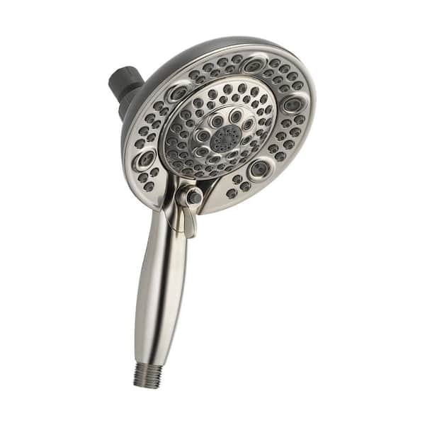 Delta In2ition Two-in-One 5-Spray 6.5 in. Dual Wall Mount Fixed and Handheld Shower Head in Stainless
