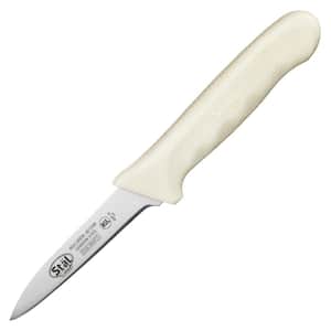 3.25 in. Stainless Steel Full Tang Paring Knives with White Handle (2-Pk)