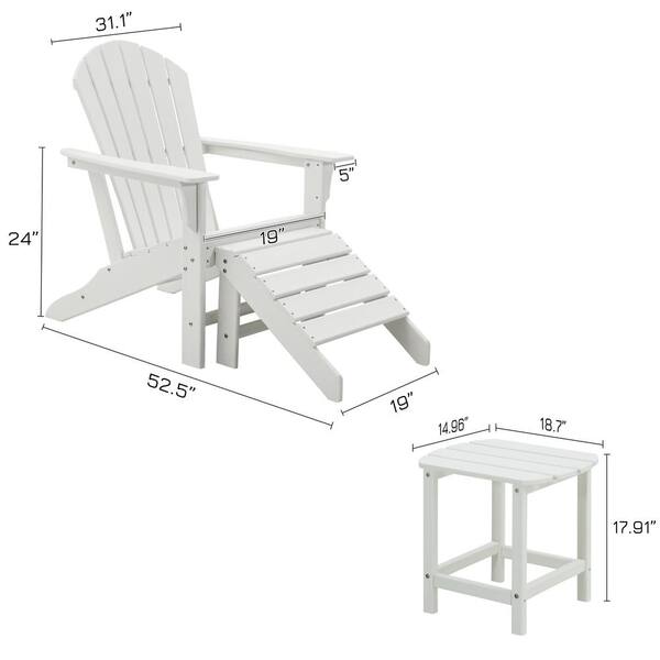 composite adirondack chairs with table