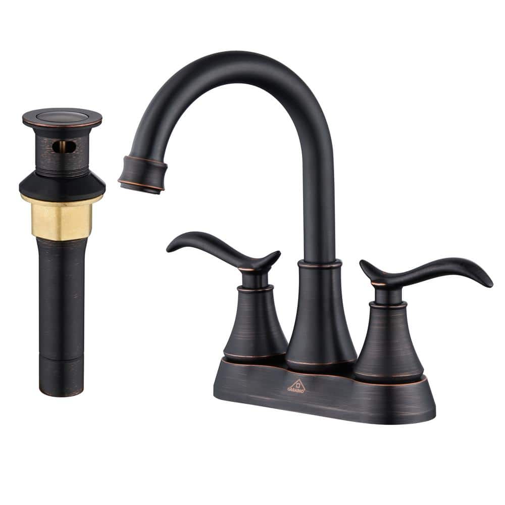 CASAINC 4 in. Centerset Double Handle Bathroom Faucet with 360° Swivel