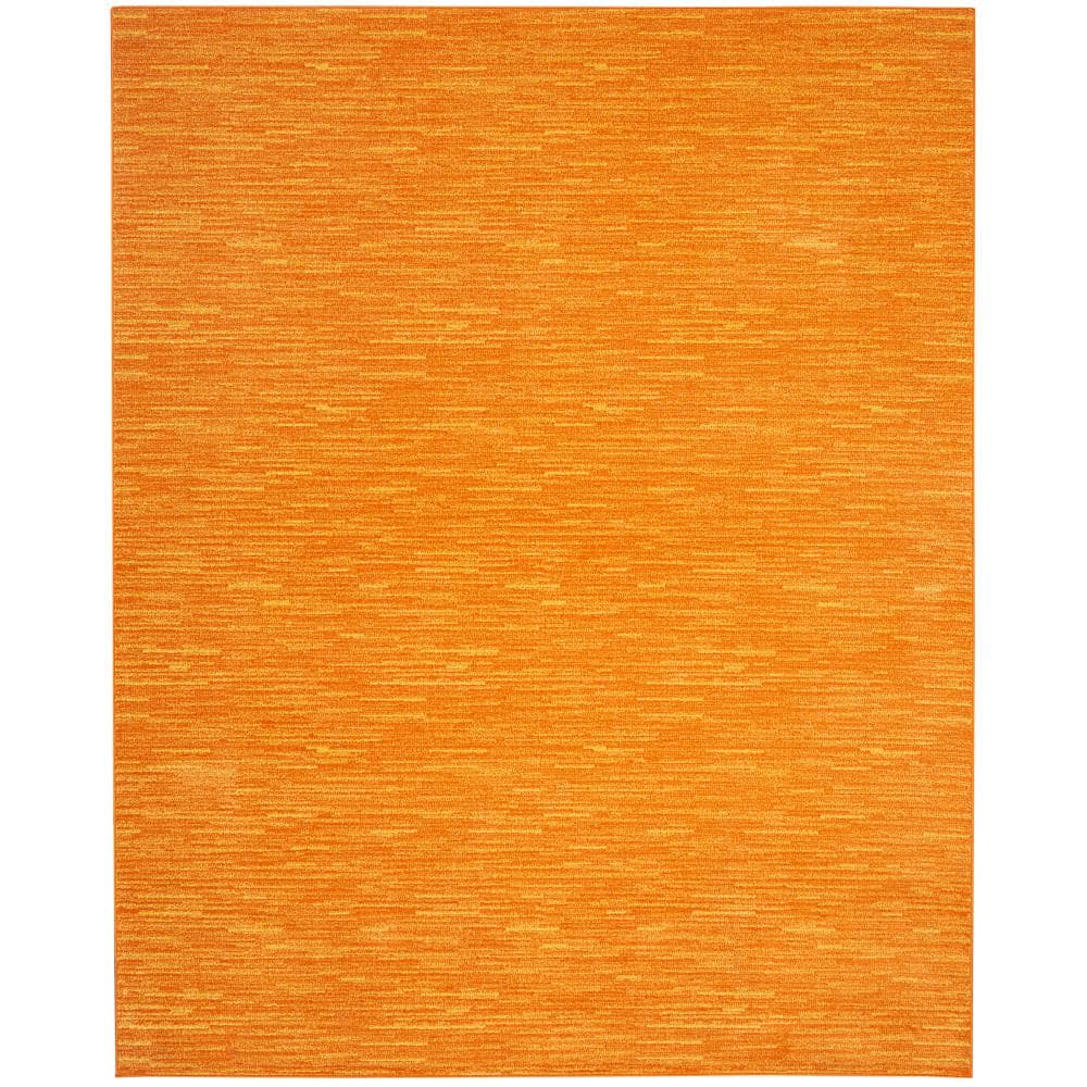Sunburst Orange 6' x 9' Easy Care Indoor Outdoor Rug