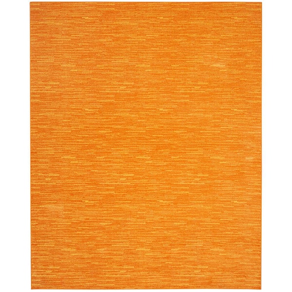 Essentials 6 ft. x 9 ft. Sunburst Solid Contemporary Indoor/Outdoor Patio Area Rug