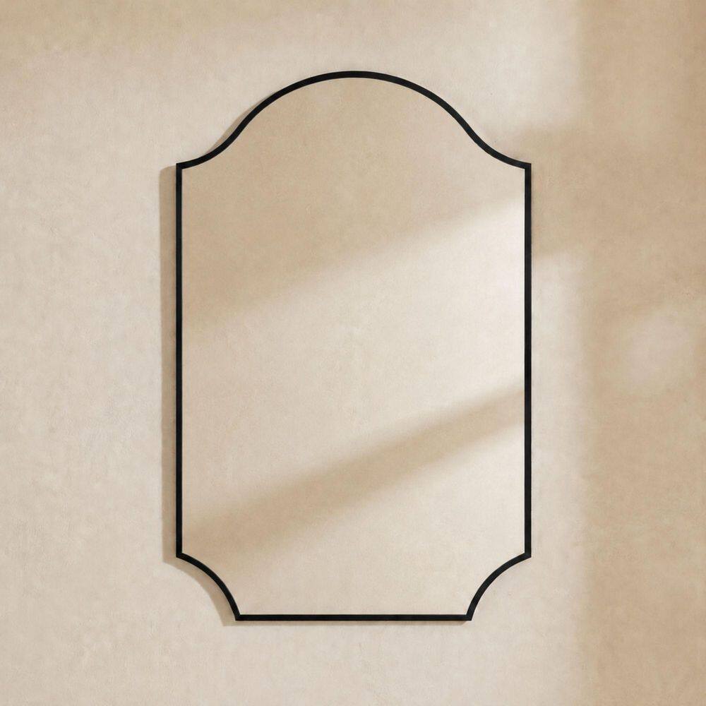 Airius 24 in. W x 36 in. H Arched stainless Steel Framed Wall Mounted Bathroom Vanity Mirror in Matt Black price history on PriceWatchPro