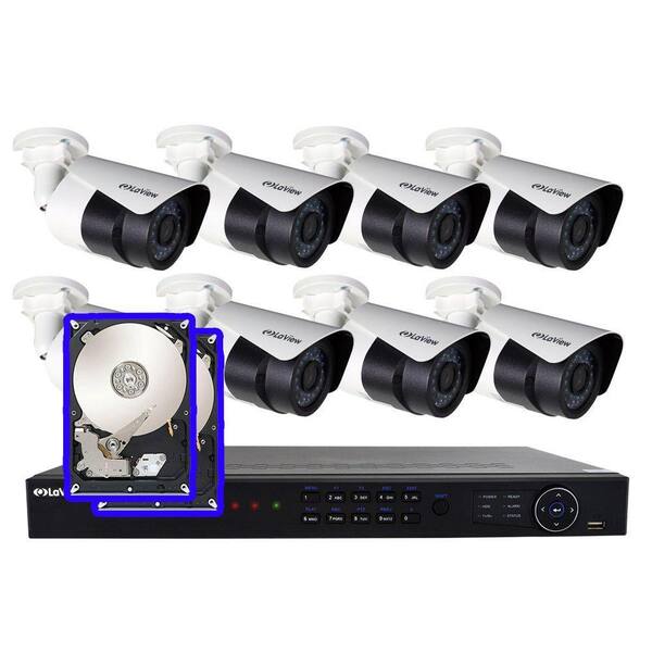 LaView 8-Channel 1080p IP Surveillance 5TB NVR Security System (8) 1080p Wired Indoor Outdoor Cameras Free Remote Viewing