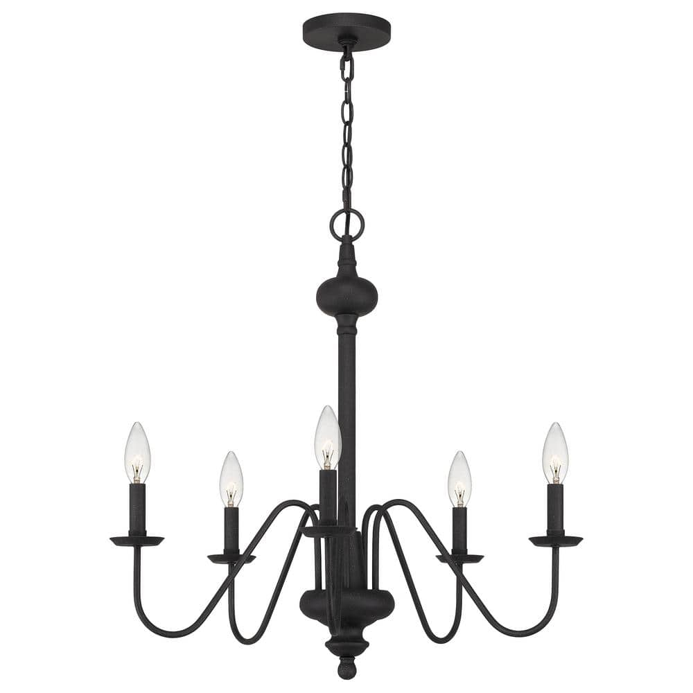 ASHLEY HARBOUR COLLECTION Illiana 5-Light Grey Ash Chandelier with ...