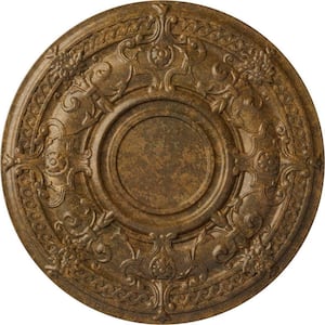 33-7/8 in. x 1-3/8 in. Dauphine Urethane Ceiling Medallion (Fits Canopies up to 13-1/4 in.), Rubbed Bronze